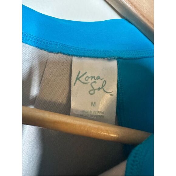 Kona Sol Blue Rash Guard Bathing Suit Size Large - Picture 3 of 4